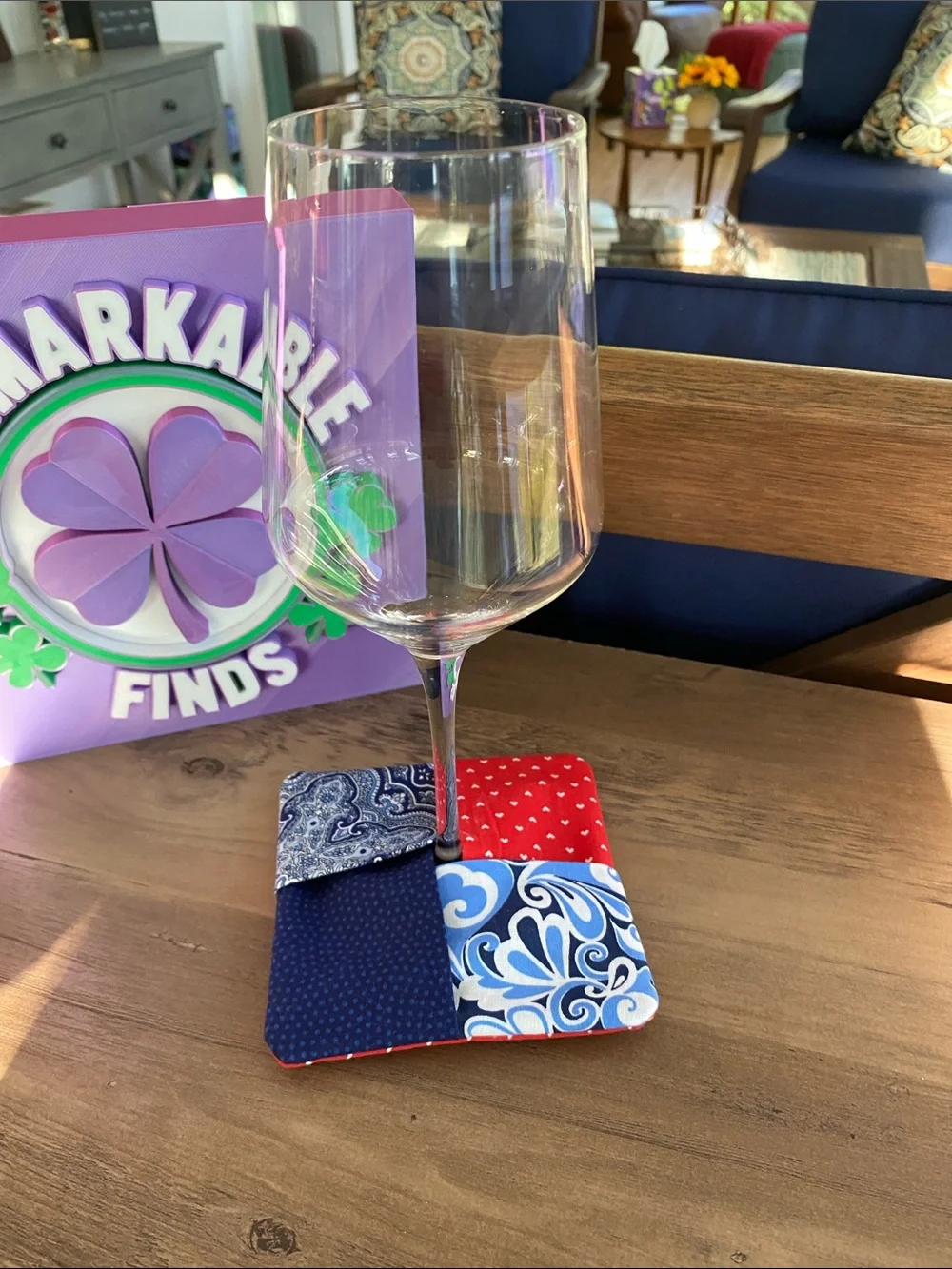 Set of 4 handmade wine glass coasters (pick one set)